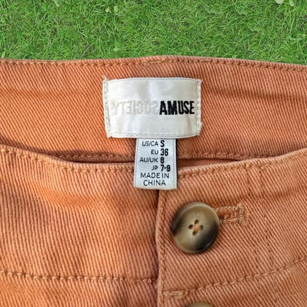 Amuse-society Women's Orange and Tan Trousers